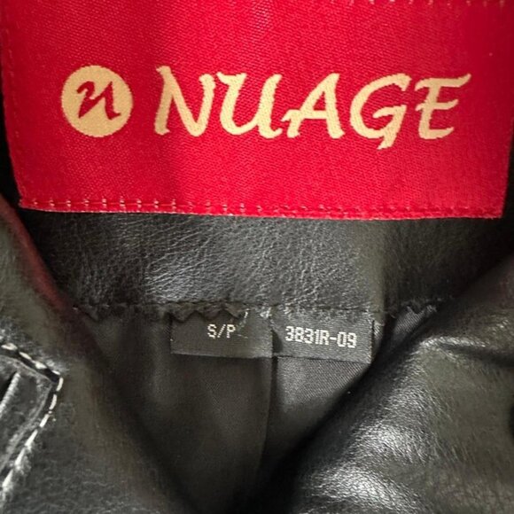 Vintage Nuage Black Leather Jacket – Contrast Stitching – Size S - Picture 4 of 8